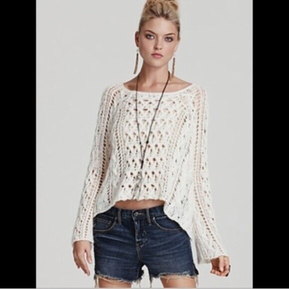 Free People Pegasus Cream Sweater Size Medium